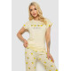 Піжама жіноча з принтом, колір жовтий, 243R2076