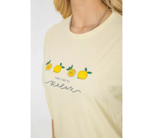 Піжама жіноча з принтом, колір жовтий, 243R2076