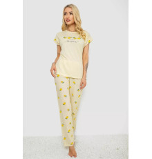 Піжама жіноча з принтом, колір жовтий, 243R2076