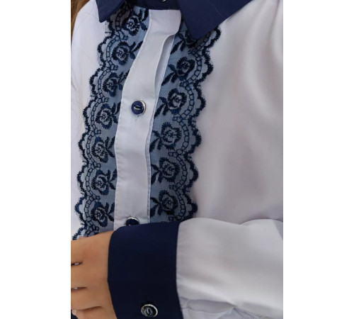 Блузка ошатна для дівчаток, колір біло-синій, 172R201-1