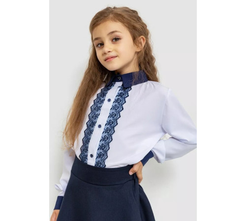 Блузка ошатна для дівчаток, колір біло-синій, 172R201-1