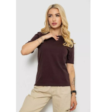 Футболка жіноча однотонна, колір шоколадний, 241R1800