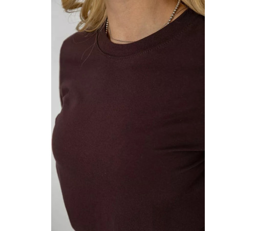 Футболка жіноча однотонна, колір шоколадний, 241R1800