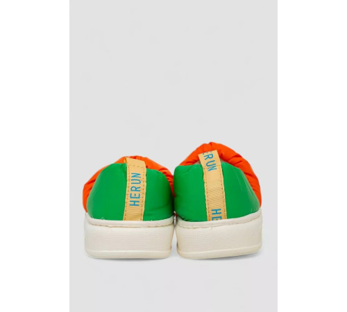 Капці жіночі домашні із задником, колір оранжево-зелений, 243R2928