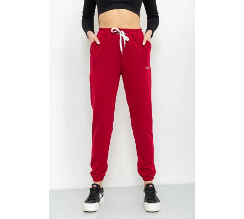 Спорт штани жіночі двонитка, колір бордовий, 129R1466