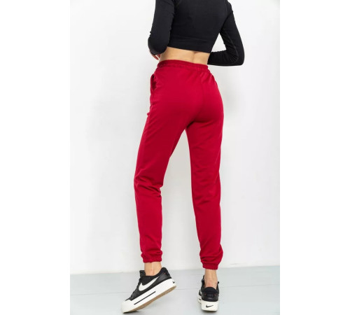 Спорт штани жіночі двонитка, колір бордовий, 129R1466