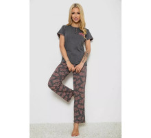 Женская пижама с принтом, цвет темно-серый, 243R9216