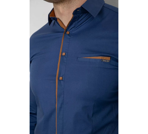 Рубашка мужская, цвет синий, 214R7009-1