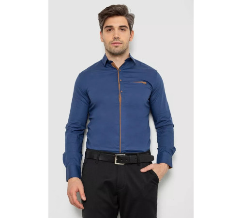 Рубашка мужская, цвет синий, 214R7009-1