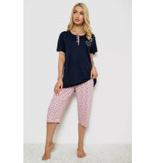 Женская пижама с принтом, цвет синий, 243R7028