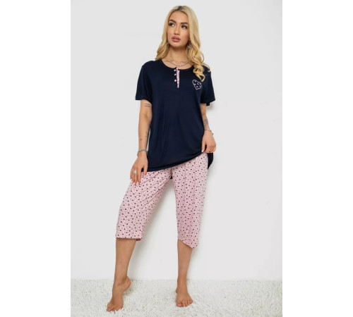 Женская пижама с принтом, цвет синий, 243R7028