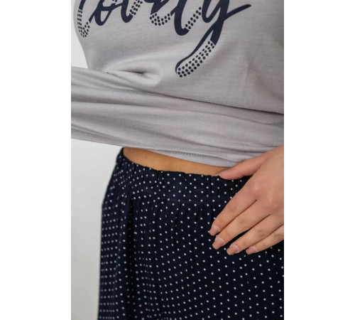 Женская пижама с принтом, цвет серый, 243R2120