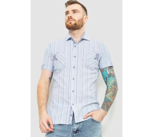 Сорочка чоловіча в смужку 186R0616, колір блакитний, 186R616