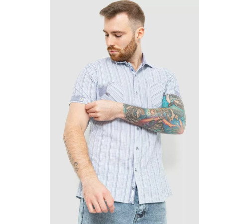 Сорочка чоловіча в смужку 186R0616, колір блакитний, 186R616