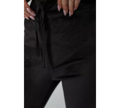 Спорт брюки женские велюровые, цвет черный, 244R5569