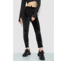 Спорт штани жіночі велюрові, колір чорний, 244R5569