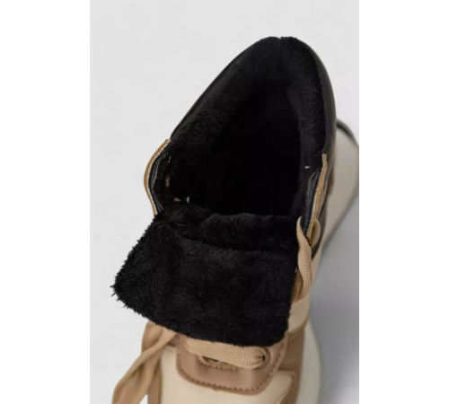 Кросівки жіночі зимові на хутрі, колір бежево-чорний, 248RXM17-93