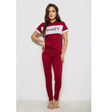 Піжама жіноча, колір бордовий, 243R1488-006