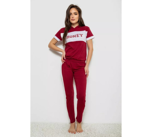 Піжама жіноча, колір бордовий, 243R1488-006