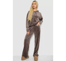 Спорт костюм жіночий велюровий вільного крою, колір мокко, 241R2001-20
