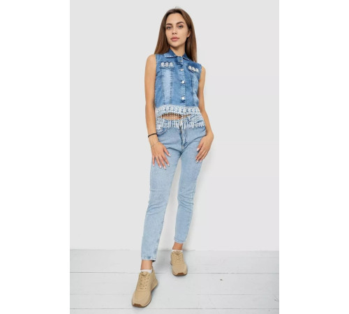 Жилетка женская джинсовая, цвет голубой, 247R8072.