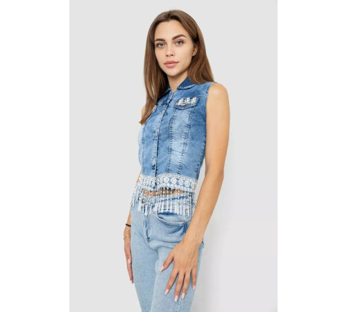 Жилетка женская джинсовая, цвет голубой, 247R8072.
