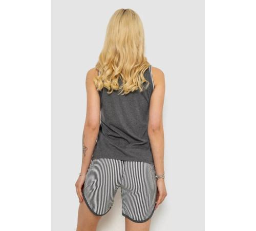 Піжама жіноча з принтом, колір сірий, 243R1535