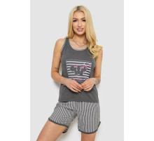 Женская пижама с принтом, цвет серый, 243R1535