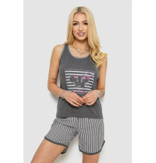 Женская пижама с принтом, цвет серый, 243R1535