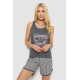 Піжама жіноча з принтом, колір сірий, 243R1535