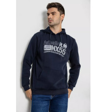 Худой мужской на флисе с капюшоном, цвет темно-синий, 244R2196