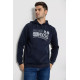 Худі чоловічий на флісі з капюшоном, колір темно-синій, 244R2196