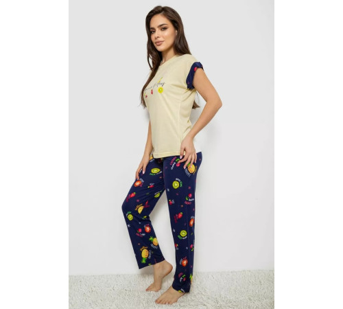 Женская пижама с принтом, цвет желтый, 243R2122