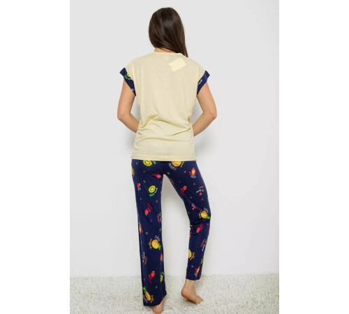 Женская пижама с принтом, цвет желтый, 243R2122