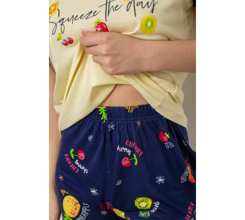 Женская пижама с принтом, цвет желтый, 243R2122