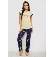 Піжама жіноча з принтом, колір жовтий, 243R2122