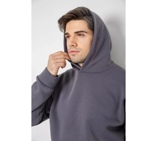 Худой мужской на флисе однотонный, цвет темно-серый, 177R058