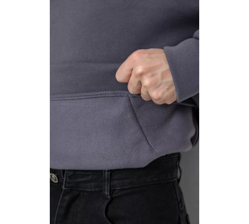 Худой мужской на флисе однотонный, цвет темно-серый, 177R058