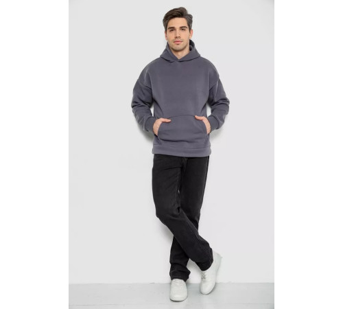 Худой мужской на флисе однотонный, цвет темно-серый, 177R058