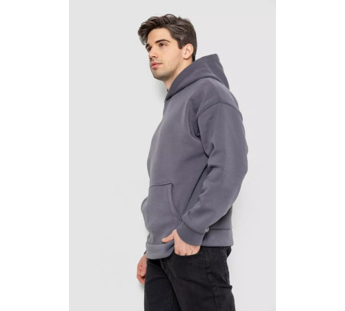 Худой мужской на флисе однотонный, цвет темно-серый, 177R058