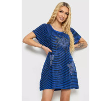 Женская туника с принтом, цвет сине-черный, 238RBD378