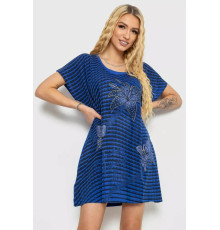 Женская туника с принтом, цвет сине-черный, 238RBD378