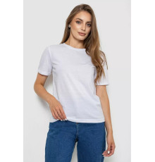 Женская футболка однотонная, цвет белый, 238R111-1
