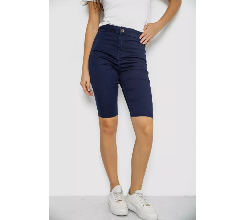 Шорти жіночі джинсові стрейчові, колір темно-синій, 247R529-1