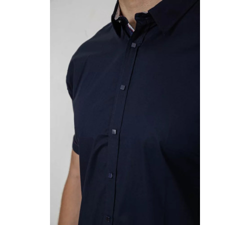Мужская рубашка однотонная, цвет синий, 214R1513