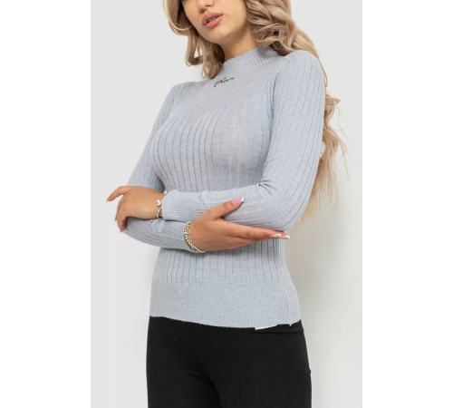 Водолазка женская трикотажная, цвет светло-серый, 204R035-1