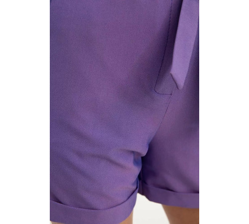 Женские шорты, с карманами и поясом, фиолетового цвета, 115R329N