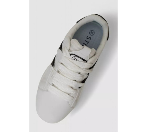 Кроссовки женские кожа, цвет бело-черный, 248RJH900-9