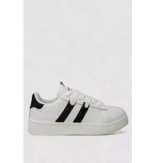 Кросівки жіночі шкіра, колір біло-чорний, 248RJH900-9