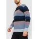 Светр-обманка чоловічий в смужку, колір синьо-чорний, 161R901-1
